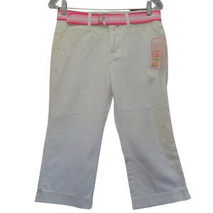 DNA Womens Jeans White Size Small 100% Cotton Belted Zip Button Closure Pockets